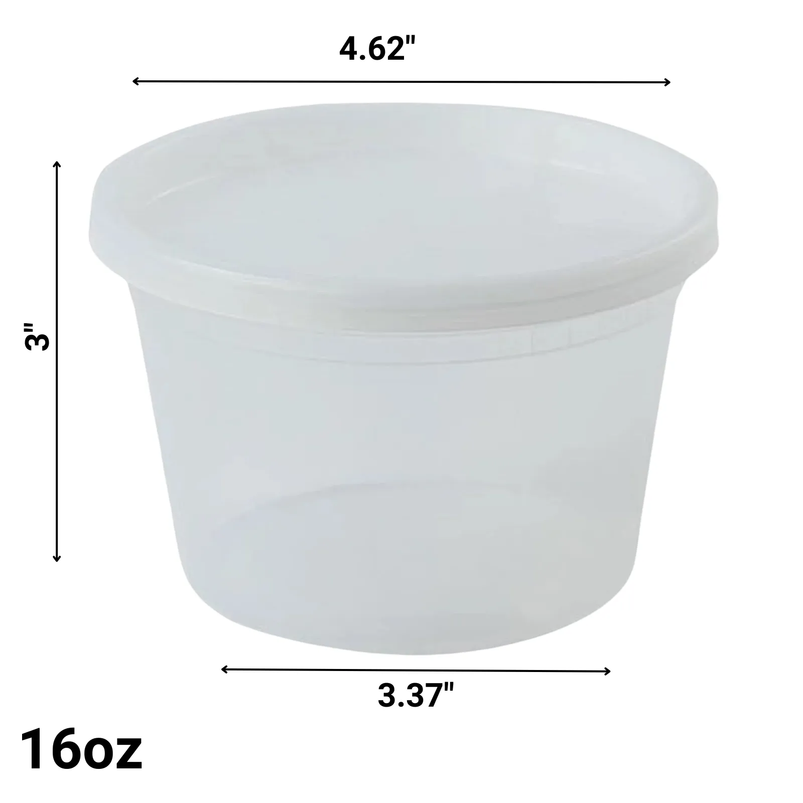 16oz Extra Strong Quality Heavyweight Deli Container with Lids