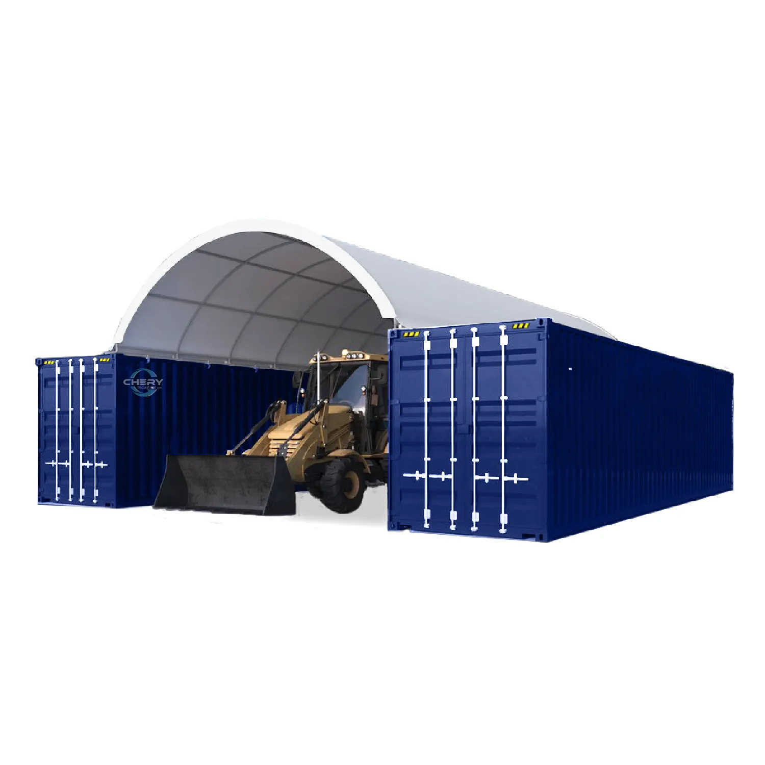 20x40 ft Container Shelter with Closed Back Panel