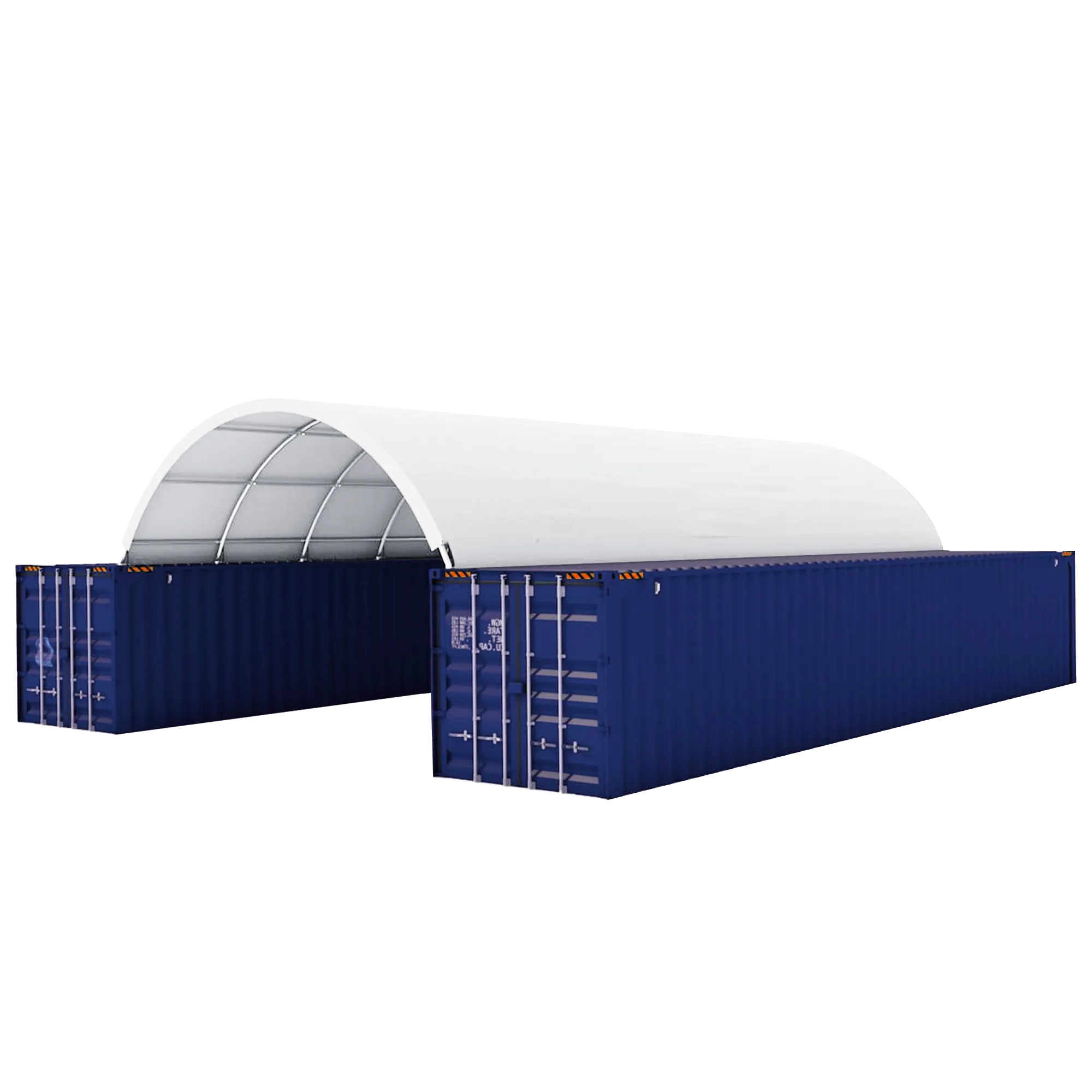 20x40 ft Container Shelter with Closed Back Panel