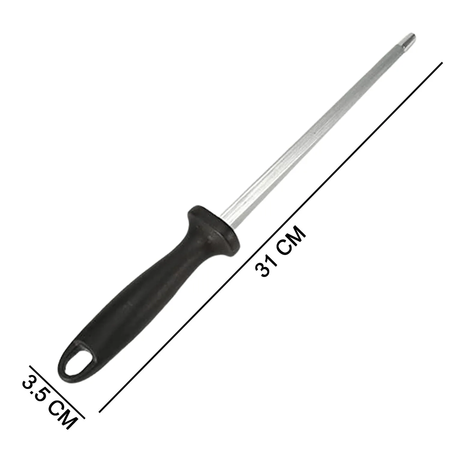 2442 Stainless Steel Kitchen Sharpening Rod, Sharpener Knife, Lightweight Sturdy and Durable for Kitchen