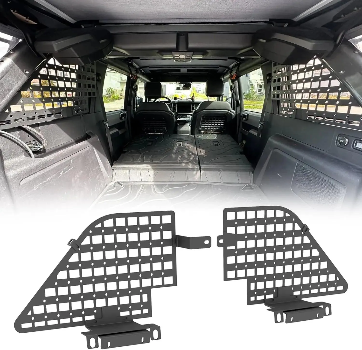 2Pcs Rear Window Molle Panel for Bronco 4 Door