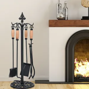 5 Piece Iron Fireplace Companion Set