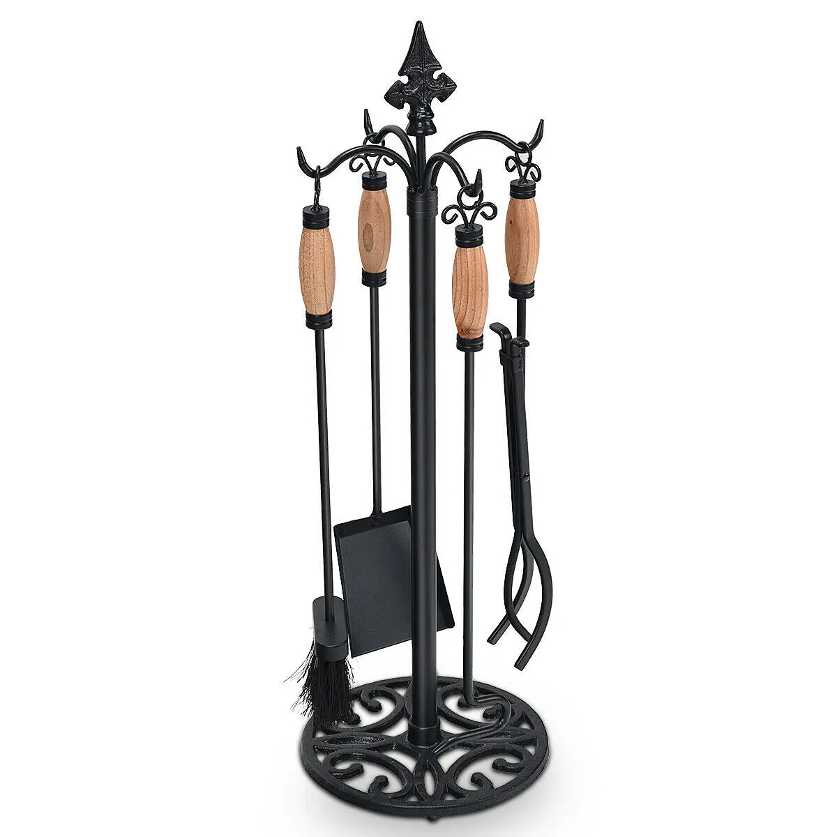 5 Piece Iron Fireplace Companion Set