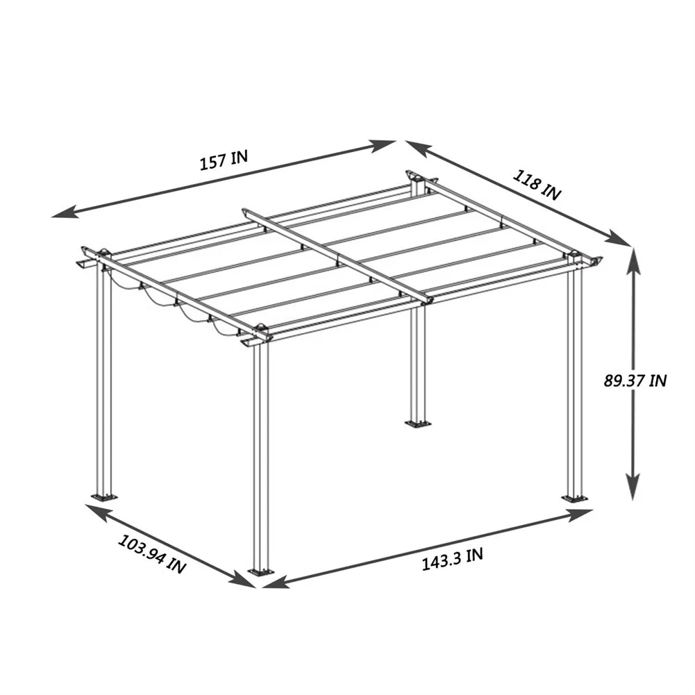 ALICIAN Outdoor Patio Retractable Pergola Shady Shelters