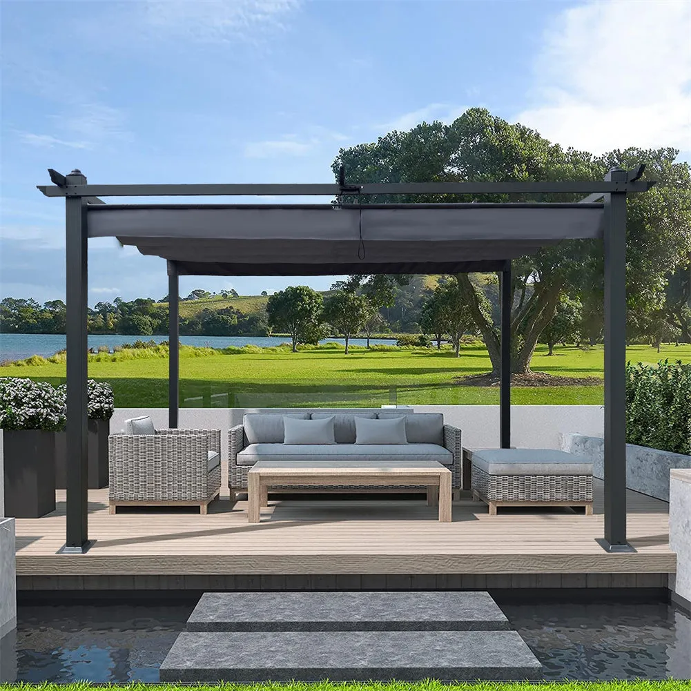 ALICIAN Outdoor Patio Retractable Pergola Shady Shelters