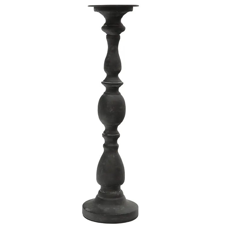 Aluminium Black Candlestick 24cm