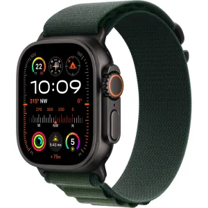 Apple Watch Ultra 2  49mm Black Titanium Case GPS   Cellular Alpine Loop (Dark Green) [Medium]