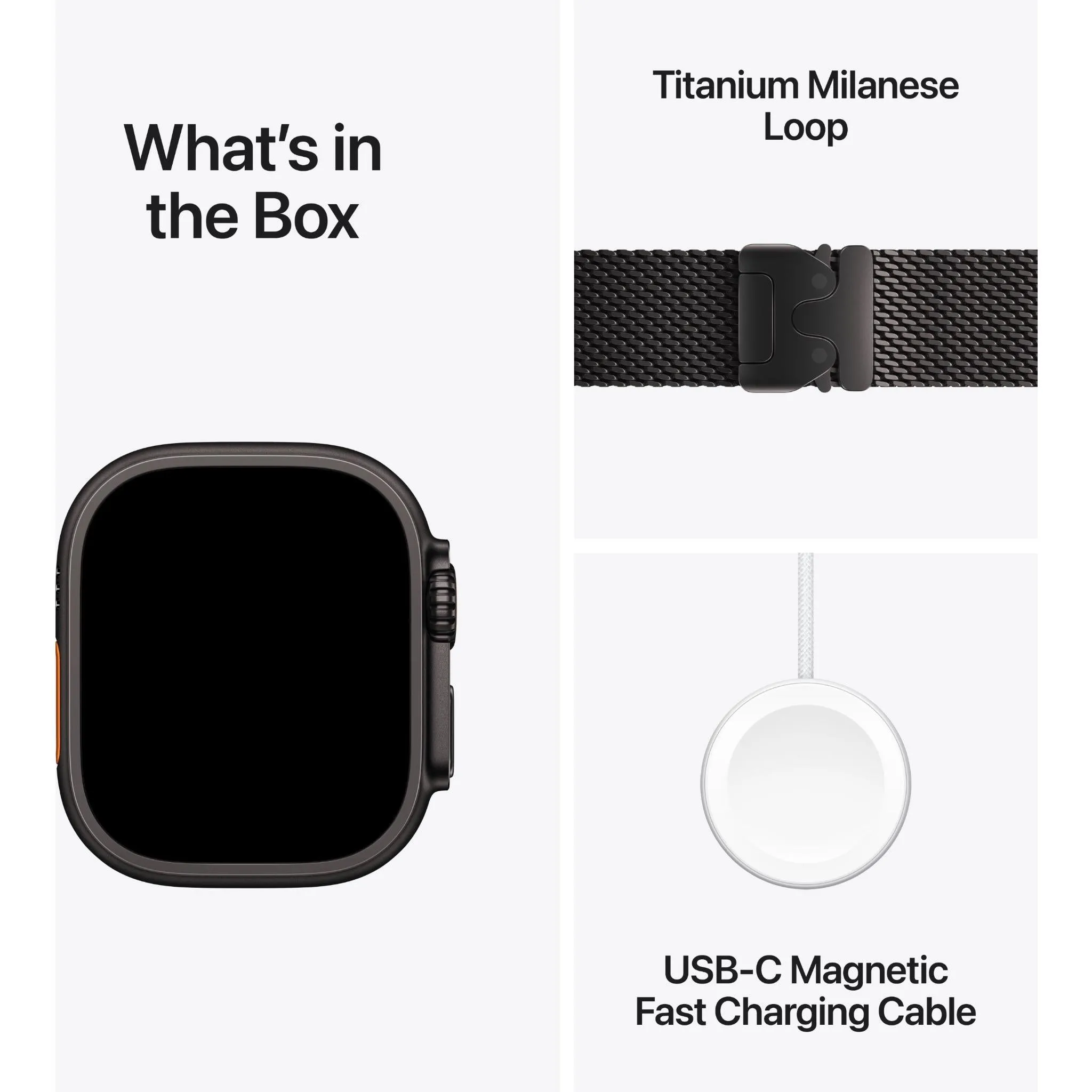 Apple Watch Ultra 2  49mm Black Titanium Case  GPS   Cellular  Milanese Loop [Large]