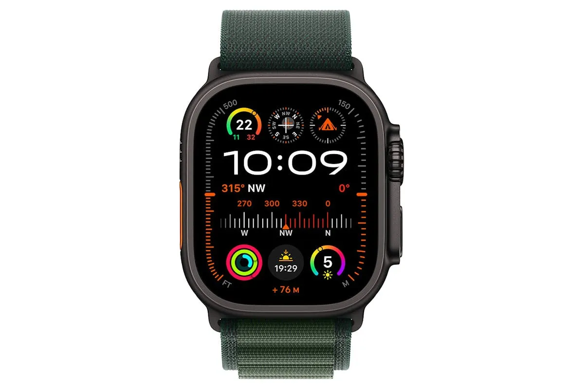 Apple Watch Ultra 2 GPS   Cellular | 49mm | Black Titanium Case with Dark Green Alpine Loop Large