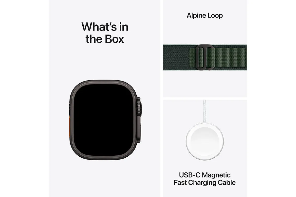 Apple Watch Ultra 2 GPS   Cellular | 49mm | Black Titanium Case with Dark Green Alpine Loop Large