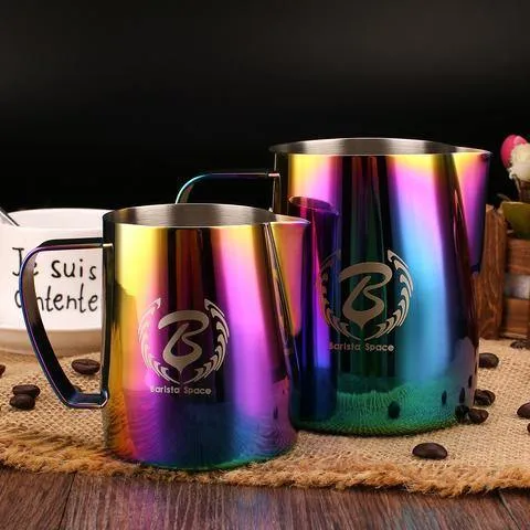 Barista Space Milk Steaming Pitcher Rainbow Color