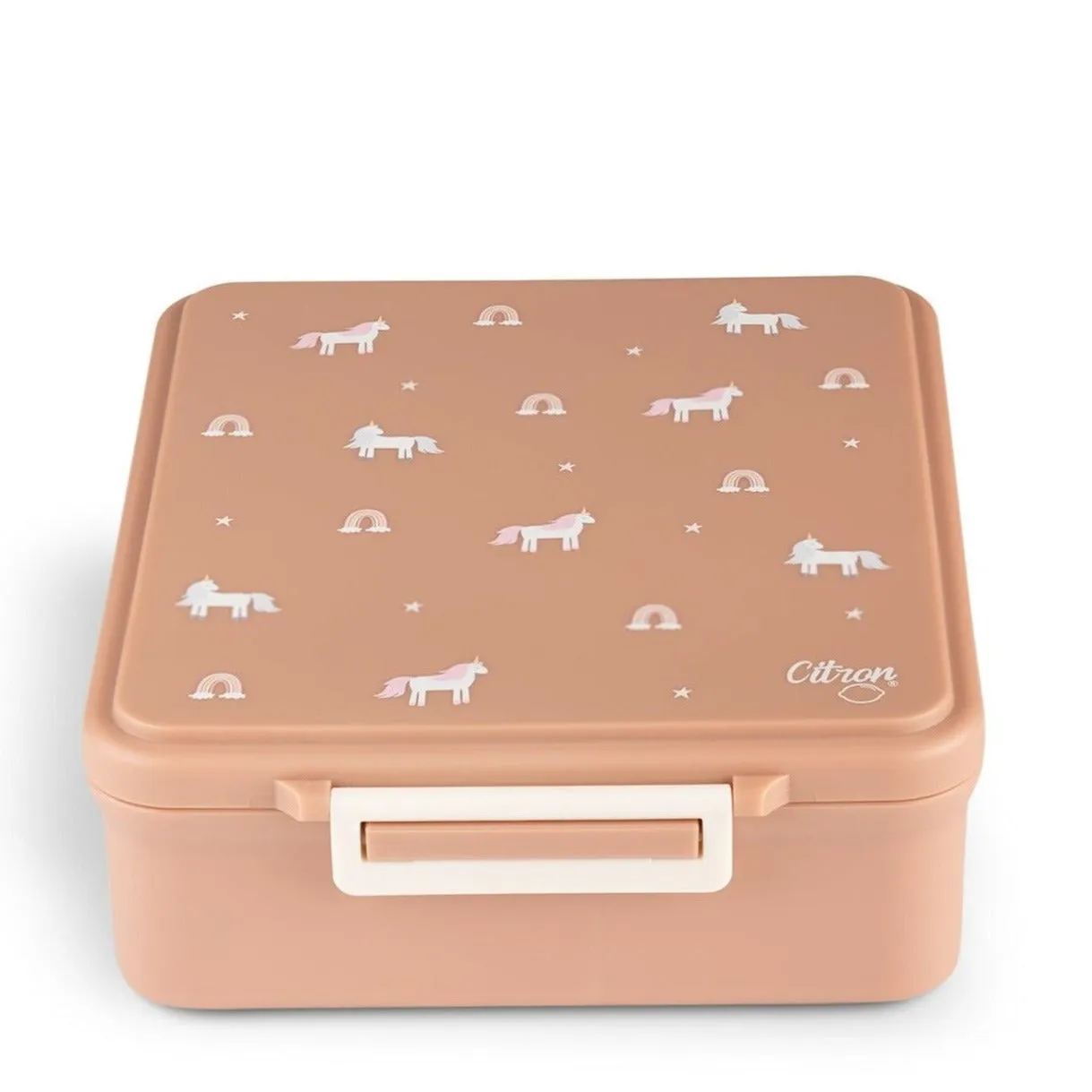 Citron Grand Lunchbox with Insulated Food Jar and Saucer - Unicorn - Blush Pink