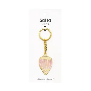 Cone Pink Shell Enamel Keychain