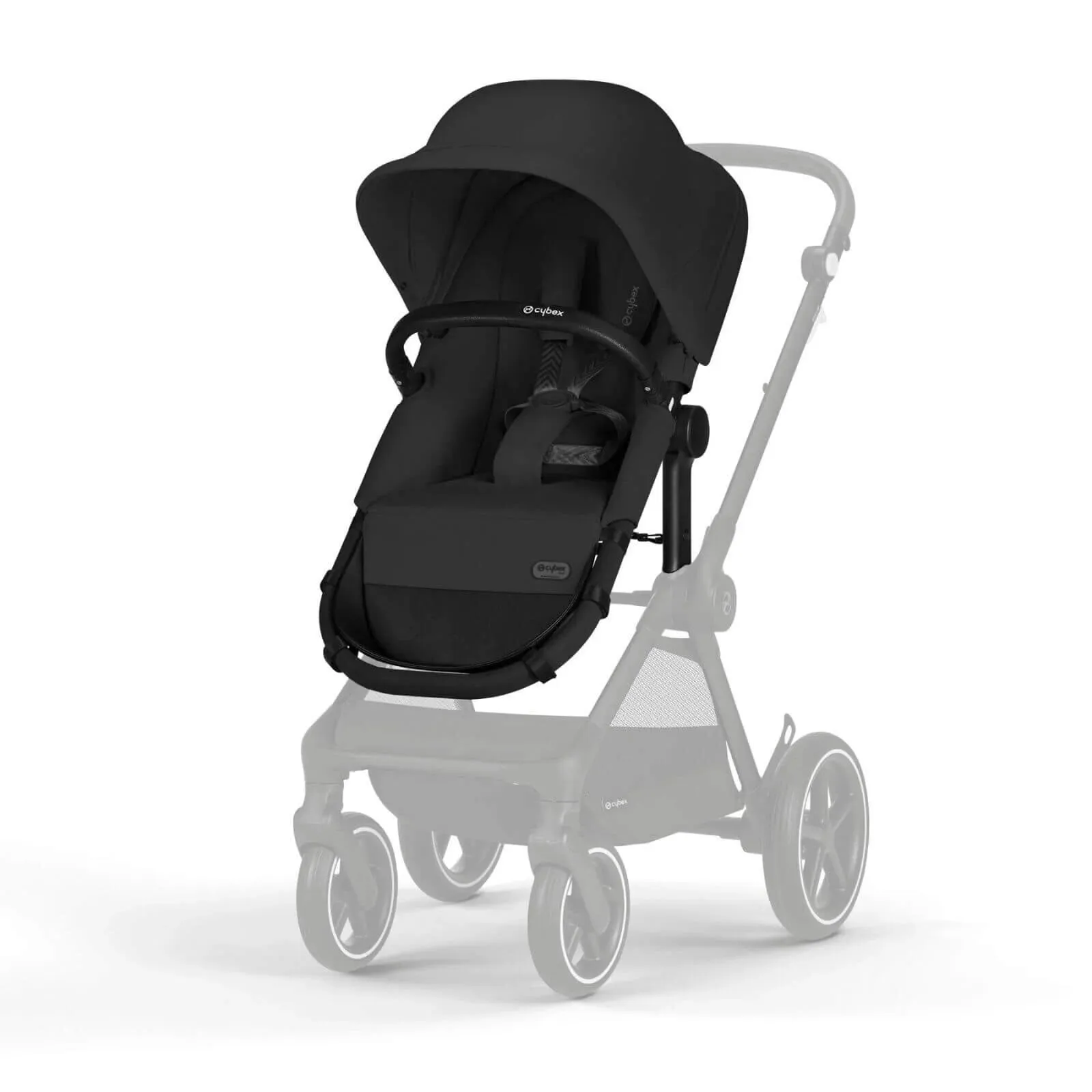 Cybex Eos Lux Silver 2-in-1 Pushchair - Moon Black