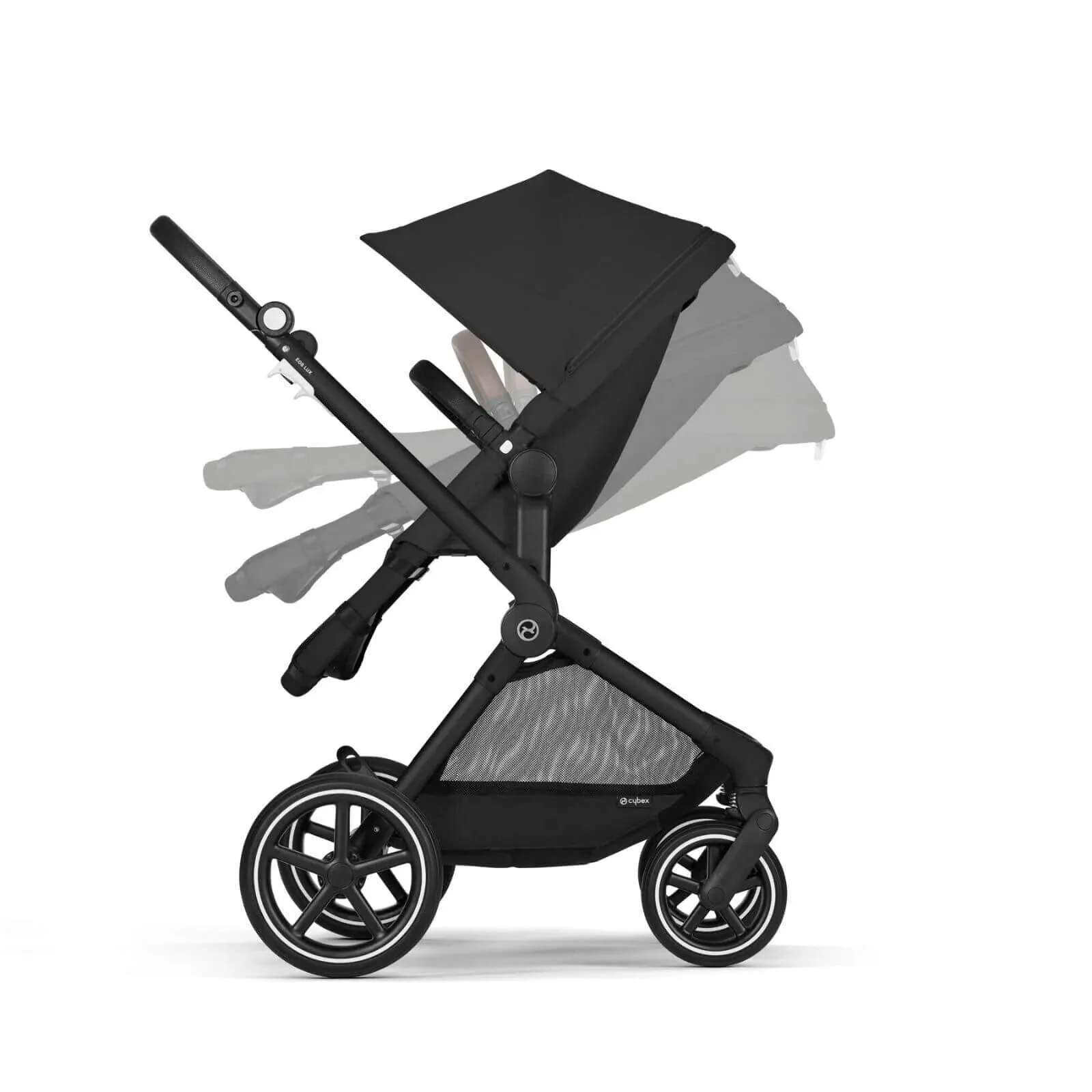 Cybex Eos Lux Silver 2-in-1 Pushchair - Moon Black