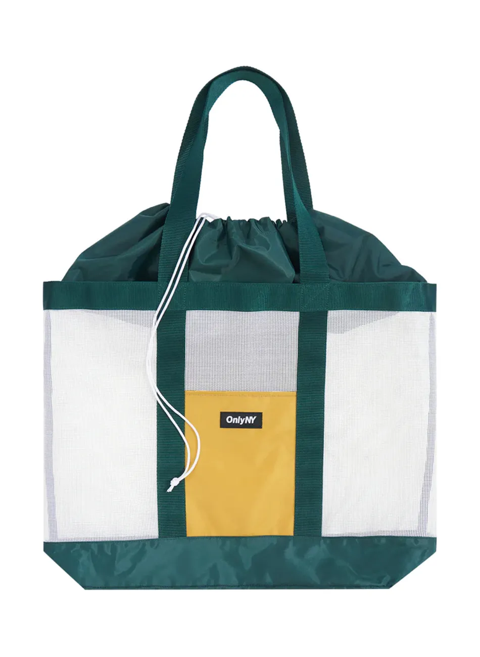 Durable Coated Mesh Tote Bag - Forest Green