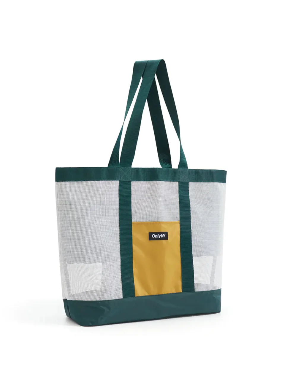 Durable Coated Mesh Tote Bag - Forest Green