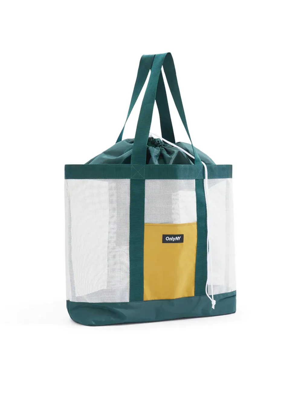 Durable Coated Mesh Tote Bag - Forest Green