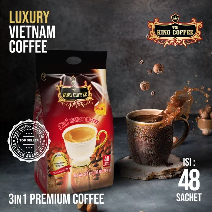 DUS Karton King Coffee 3 in 1 Premium 5 Bags Per Bags isi 88 sachets