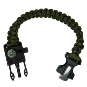 Firestarter Paracord Survival Bracelet : EDC Bracelet with Compass and More