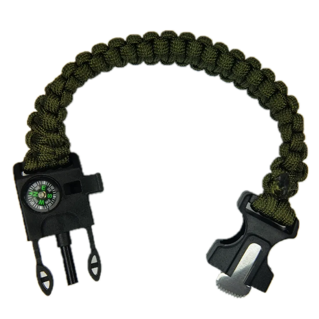 Firestarter Paracord Survival Bracelet : EDC Bracelet with Compass and More