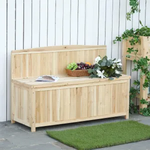 Garden Arch Wood Bench Outdoor Storage Box Garden Furniture Chair 115L x 45W x 75Hcm