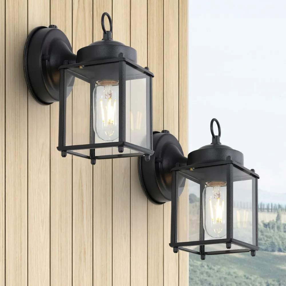 Globe 4.25" Farmhouse Industrial Iron/Glass Outdoor LED Sconce