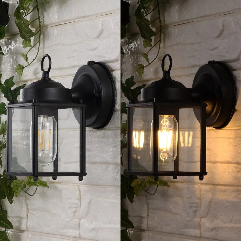 Globe 4.25" Farmhouse Industrial Iron/Glass Outdoor LED Sconce