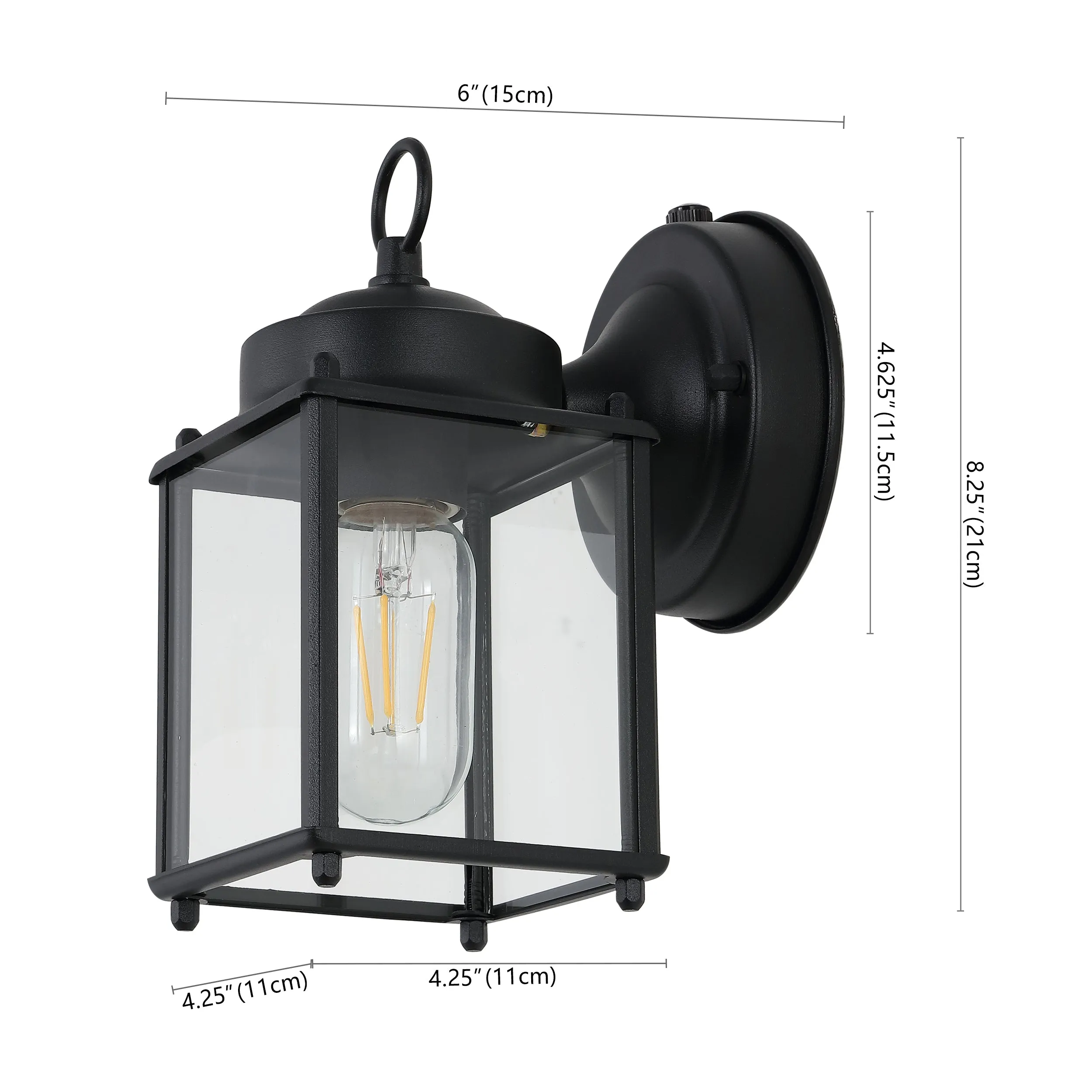 Globe 4.25" Farmhouse Industrial Iron/Glass Outdoor LED Sconce