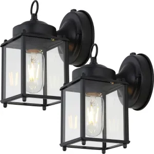 Globe 4.25" Farmhouse Industrial Iron/Glass Outdoor LED Sconce