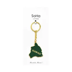 Hawaii Island Enamel Keychain