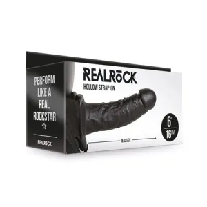 Hollow Strap-on Without Balls 6 Inch - Black