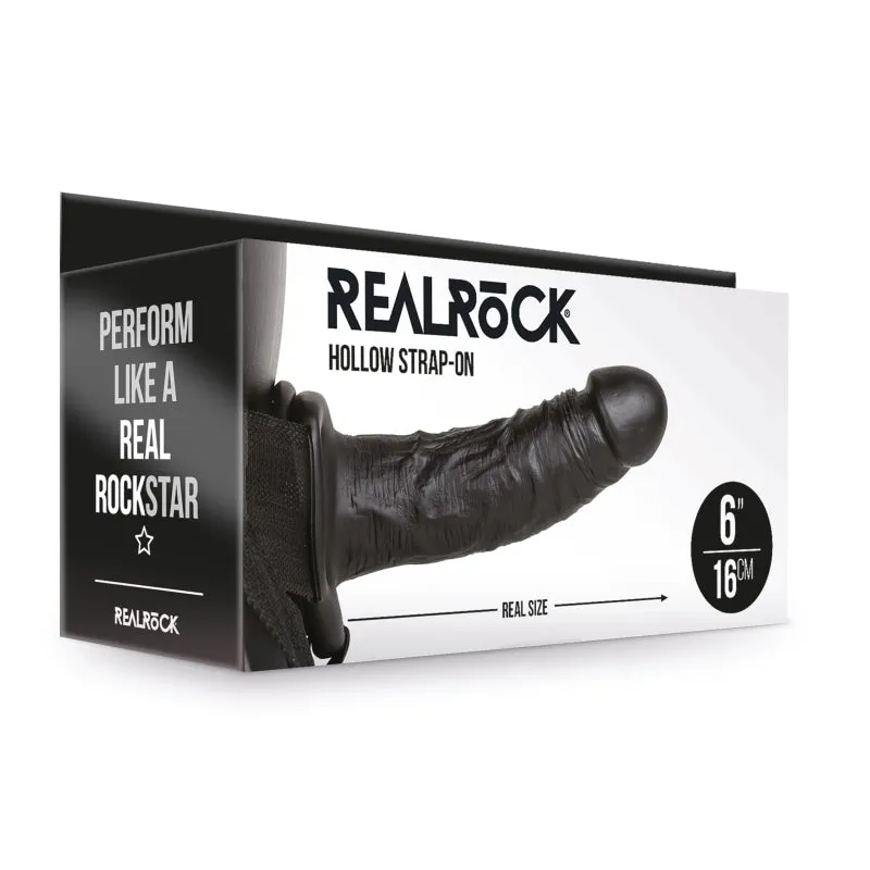 Hollow Strap-on Without Balls 6 Inch - Black