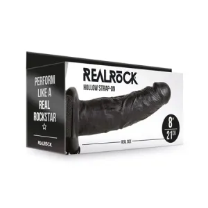 Hollow Strap-on Without Balls 8 Inch - Black