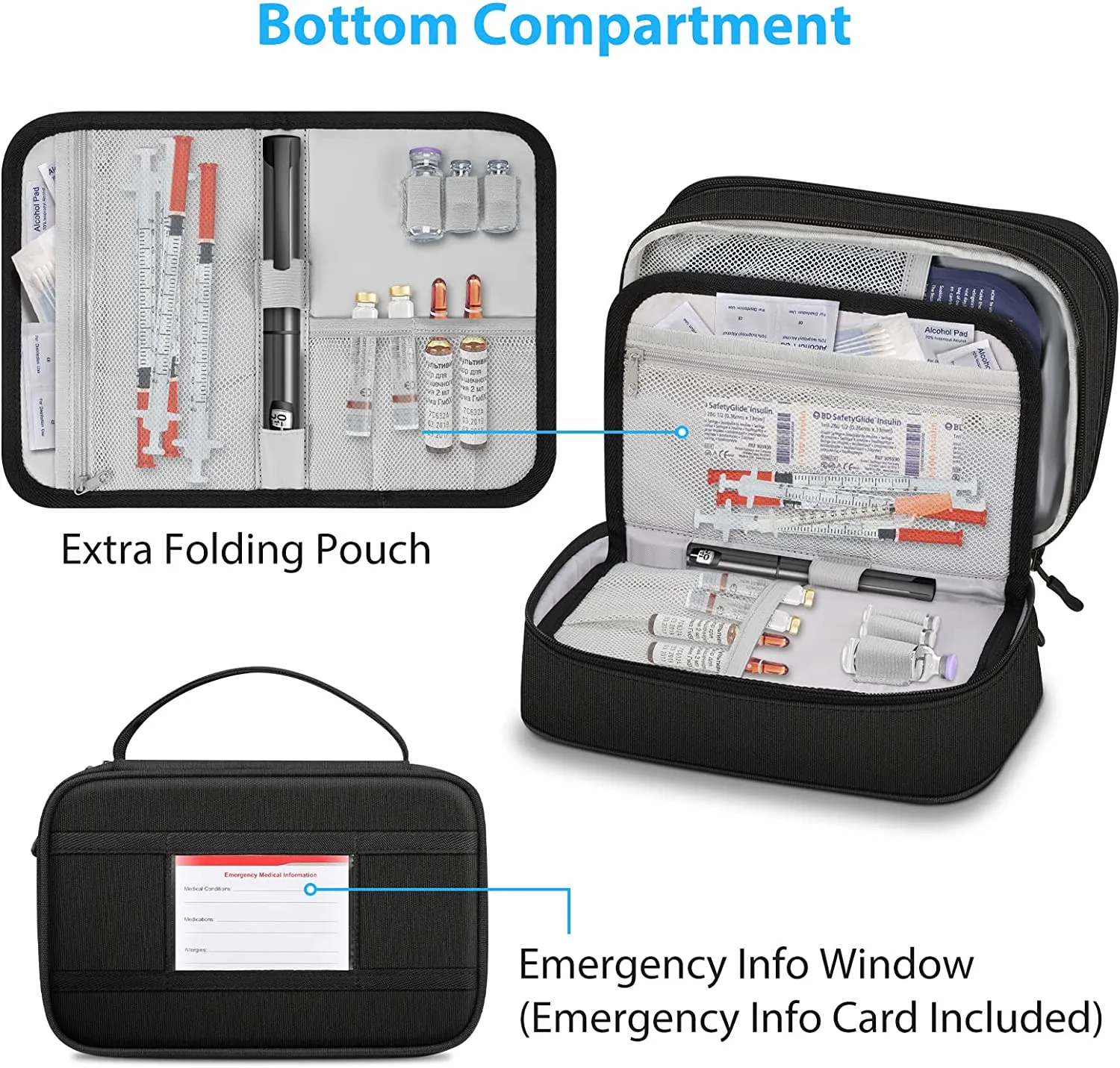 Insulin Cool Bag with 4 Ice Packs