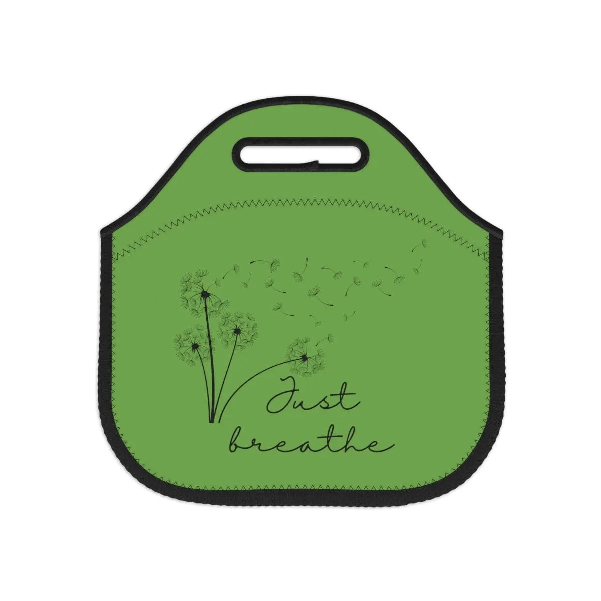 Just Breathe Neoprene Lunch Bag - Green & Black