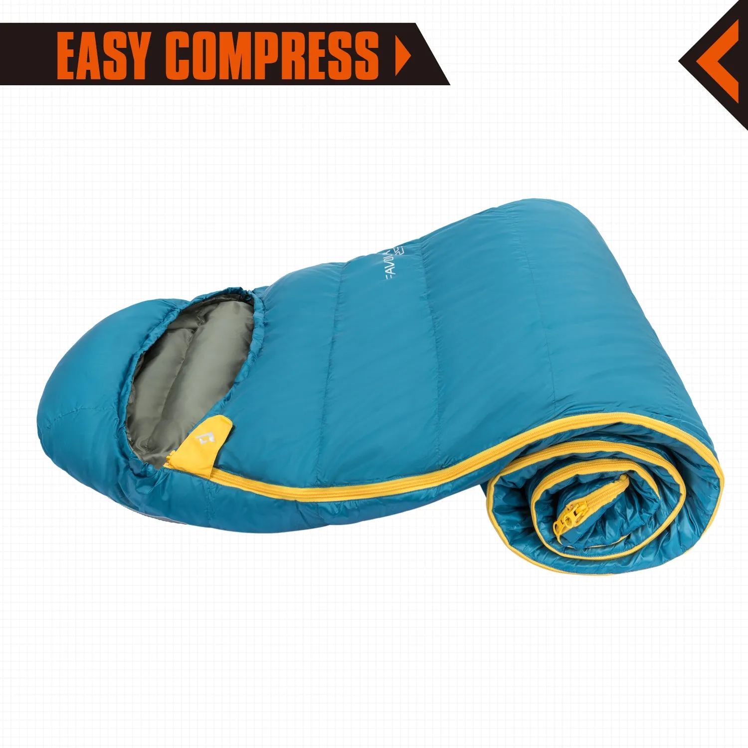 KingCamp FAVOURER 600 Hooded Rectangular Down Sleeping Bag