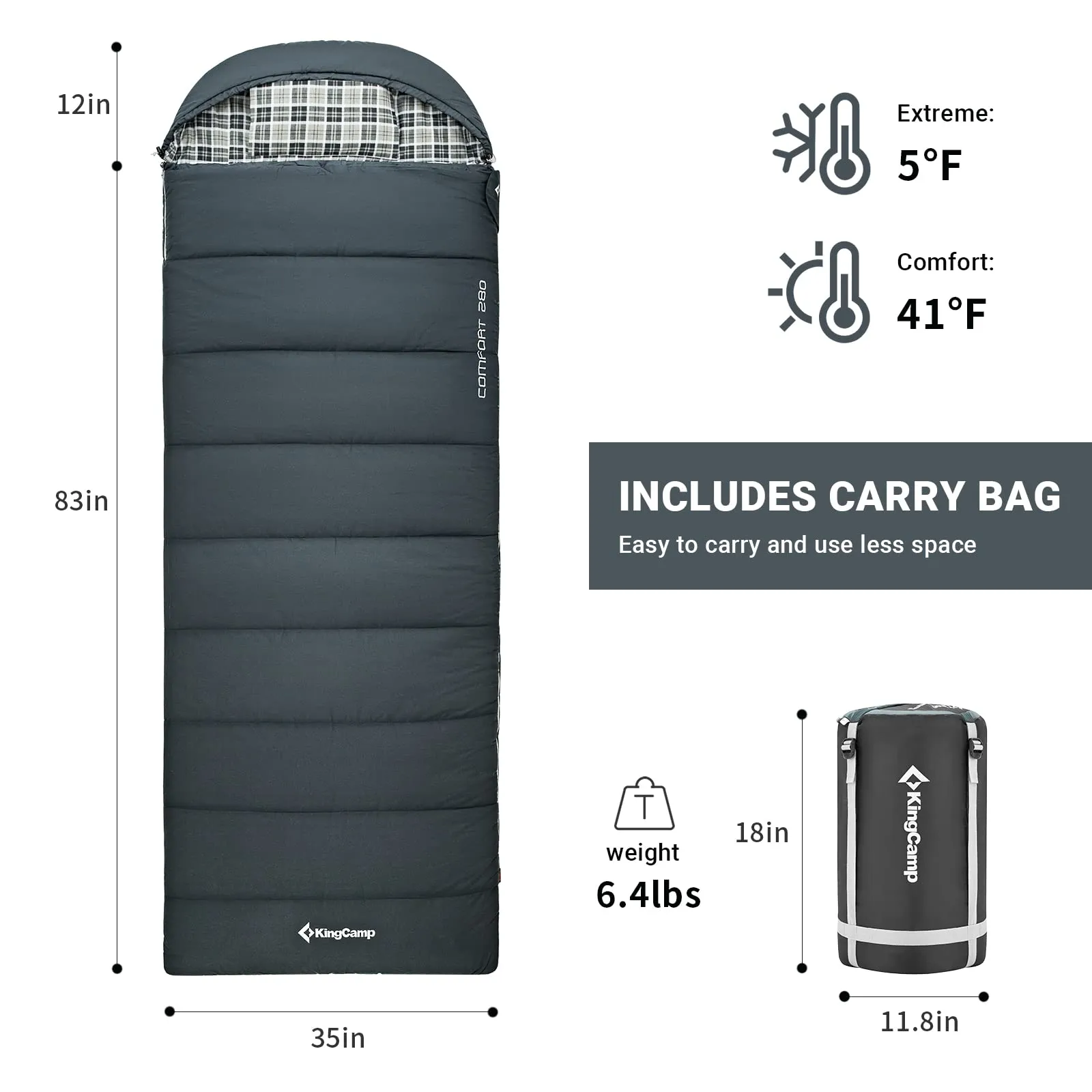 KingCamp Sports Hunter Sleeping Bag Single/Double