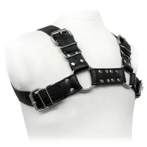 Leather Bull Dog Harness - XXL (Black)