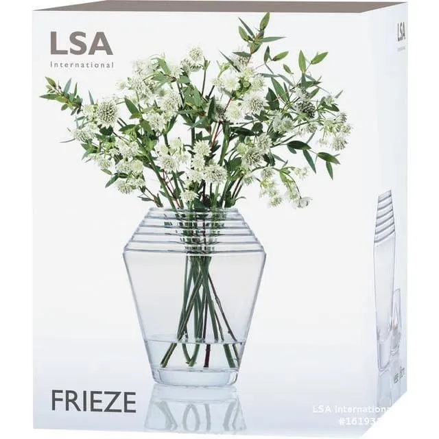 LSA Frieze Vase 18cm Clear/Cut