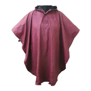 Maroon Hooded Rain Poncho by Charles River