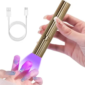 Mini UV LED Nail Dryers 3W Portable Quick Nail Drying Lamp USB Rechargeable Mini Flashlight Pen For Nail Gel Curing Salon Tools