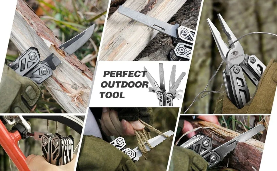 MOSSY OAK 21 in 1 Multi Tool Plier Wire Stripper Folding Plier Outdoor Camping Multitool Portable Folding  Pocket Pliers