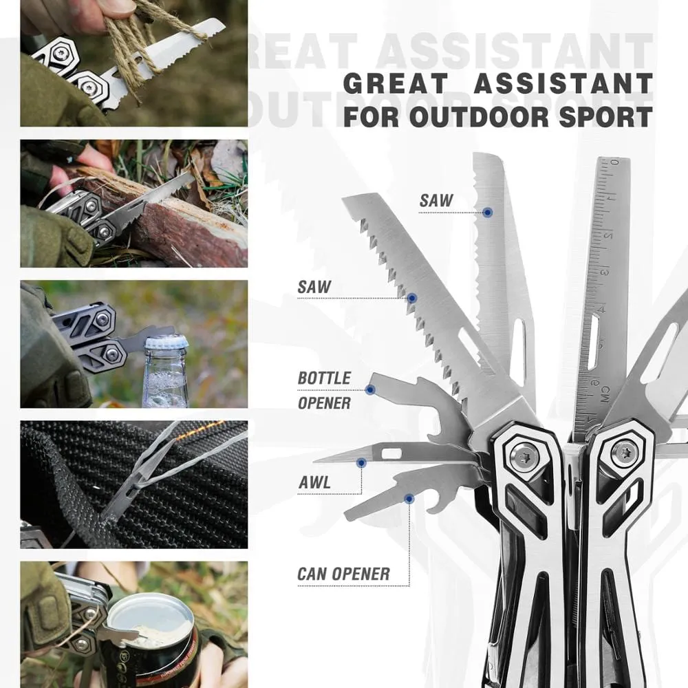 MOSSY OAK 21 in 1 Multi Tool Plier Wire Stripper Folding Plier Outdoor Camping Multitool Portable Folding  Pocket Pliers