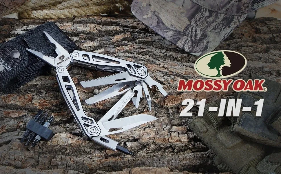 MOSSY OAK 21 in 1 Multi Tool Plier Wire Stripper Folding Plier Outdoor Camping Multitool Portable Folding  Pocket Pliers