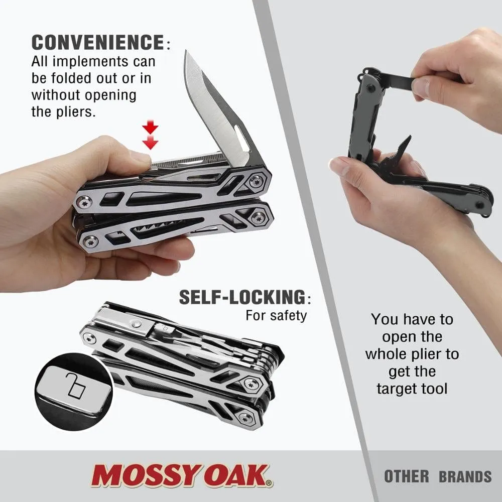 MOSSY OAK 21 in 1 Multi Tool Plier Wire Stripper Folding Plier Outdoor Camping Multitool Portable Folding  Pocket Pliers