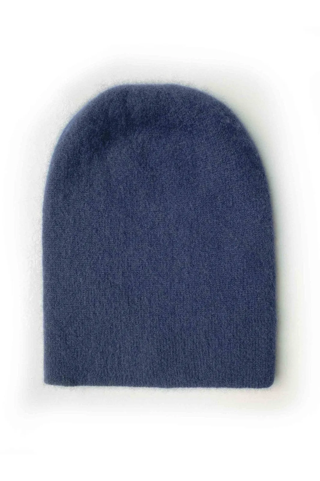 Navy cashmere beanie hat for women