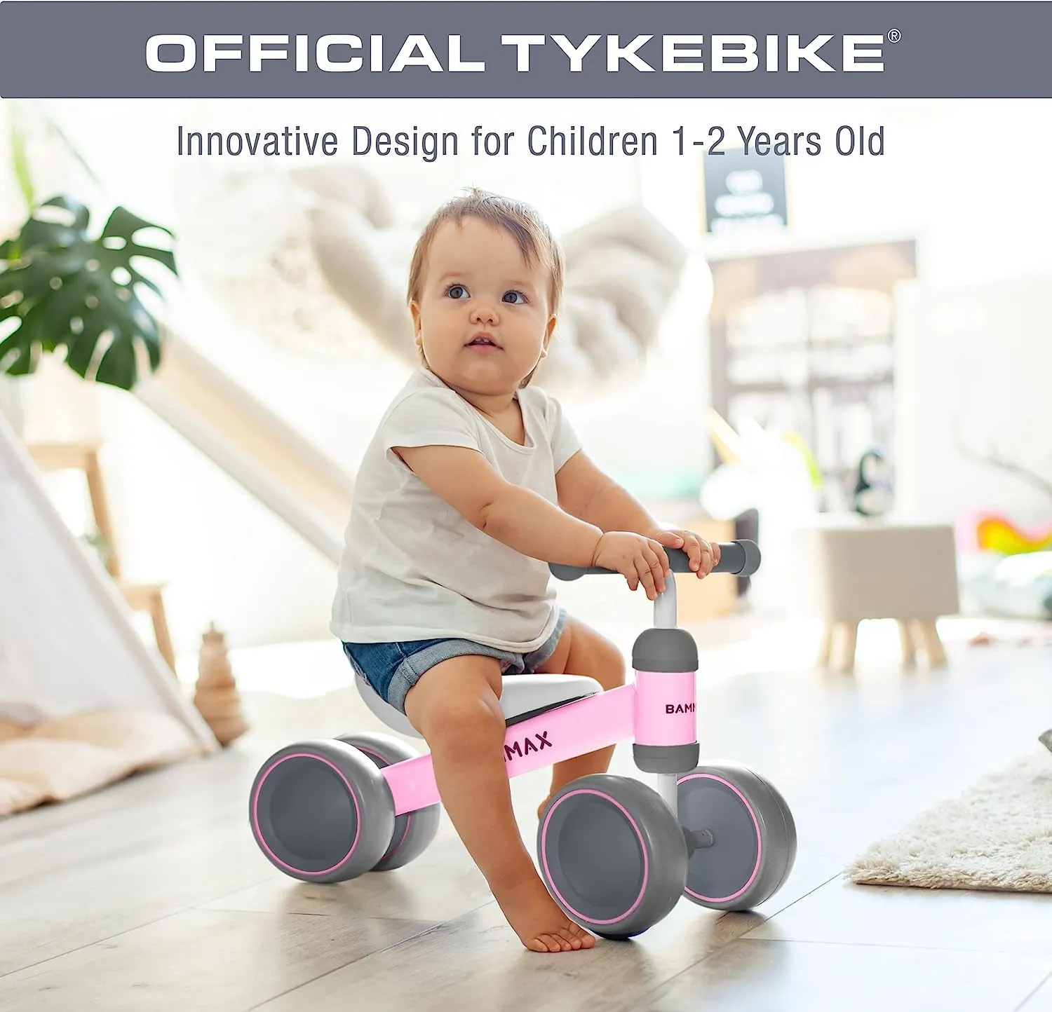 Official Tykebike® Toddler & Baby Bike | Toddler & Baby Balance Bike Ride on Toy | Easy Glide Wheels & Safer Toddler Bike Steering | Indoor/Outdoor Baby & Toddler Ride on Toys for 1  Year Old