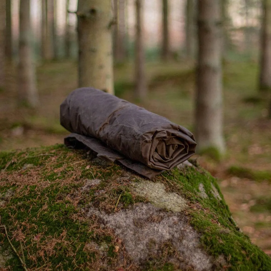 Oilskin & Wool Ground Cloth - Brown - Bushcraft Spain