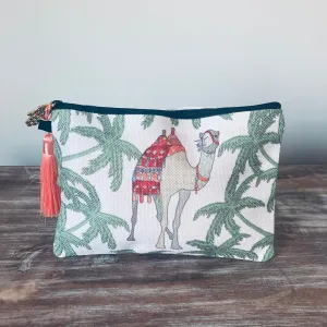 Patchwork Camel and Palm Make-up Bag